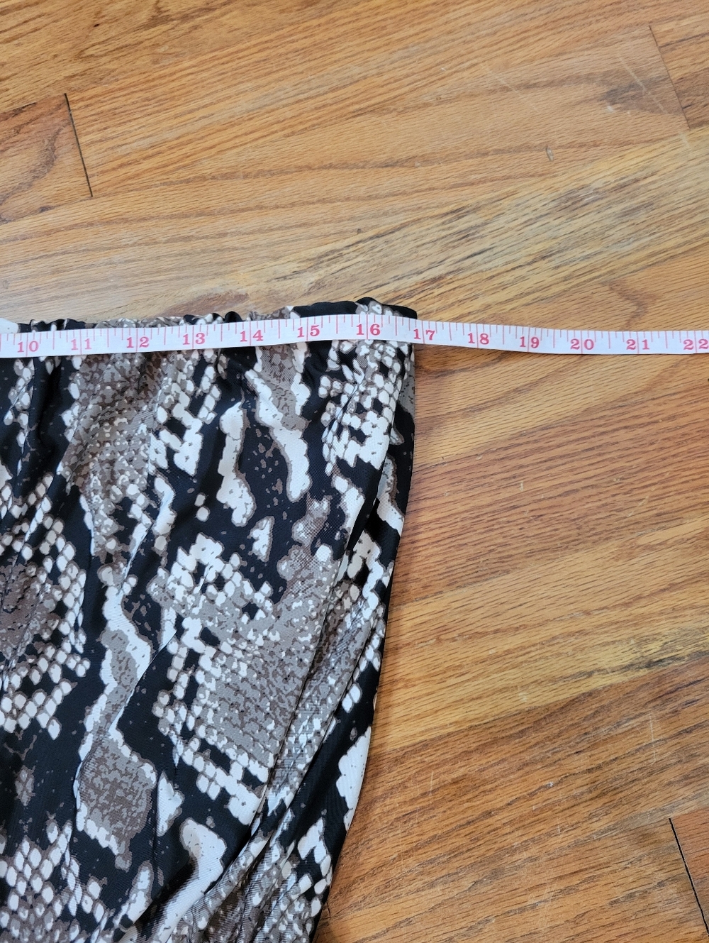 Blooming Rose Strapless Snake Print Maxi Dress in Brown and Black - Picture 10 of 15